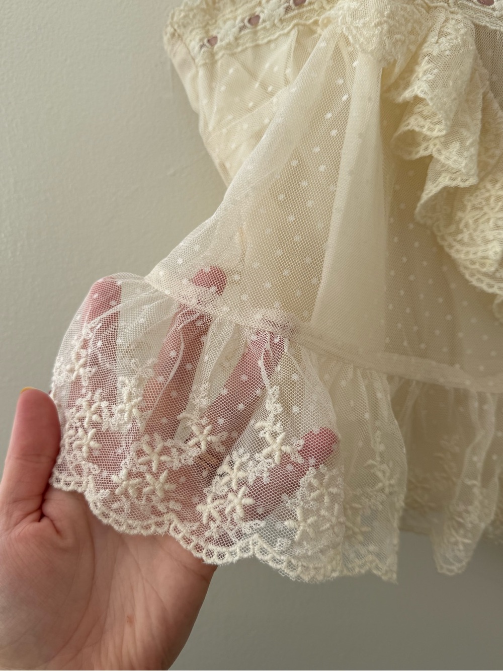 American Eagle Lace Ruffle Cropped Tank Top Small Cottagecore Coquette - Picture 4 of 11